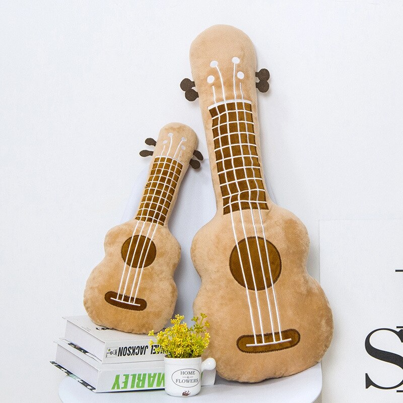 Simulation créative guitare en peluche jouets décoration de la maison bébé apaiser poupée doux oreiller coussin d'anniversaire