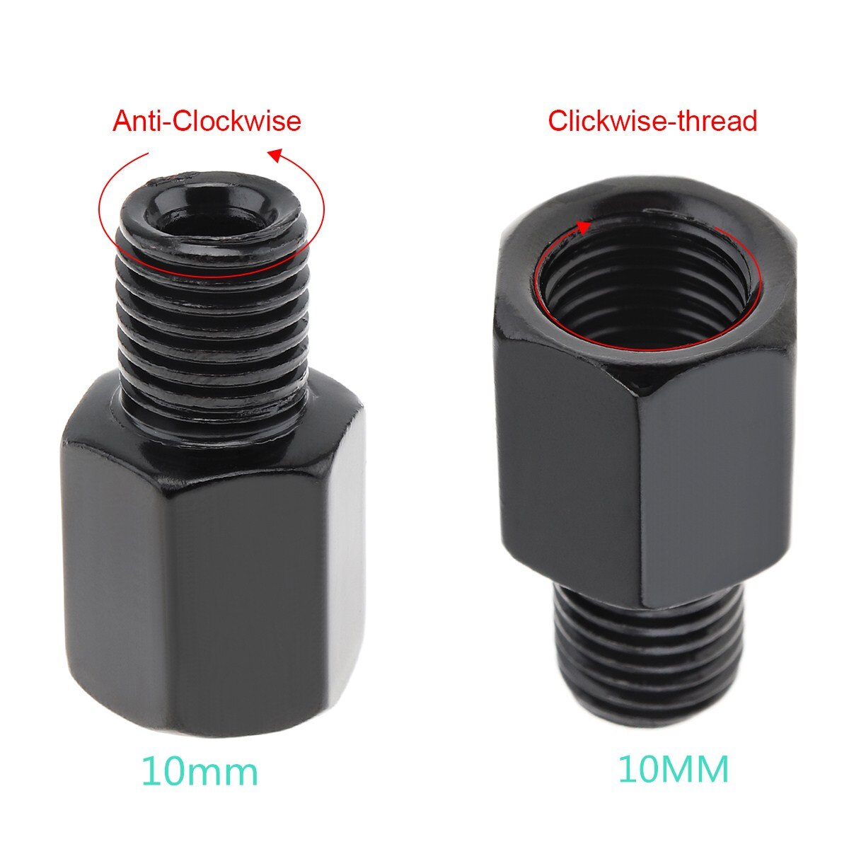 1 Pcs Black Motorcycle Rear Mirror Adapters 10MM 8MM Clockwise Anti-clockwise Right Left hand thread Changing Screw: Lavender