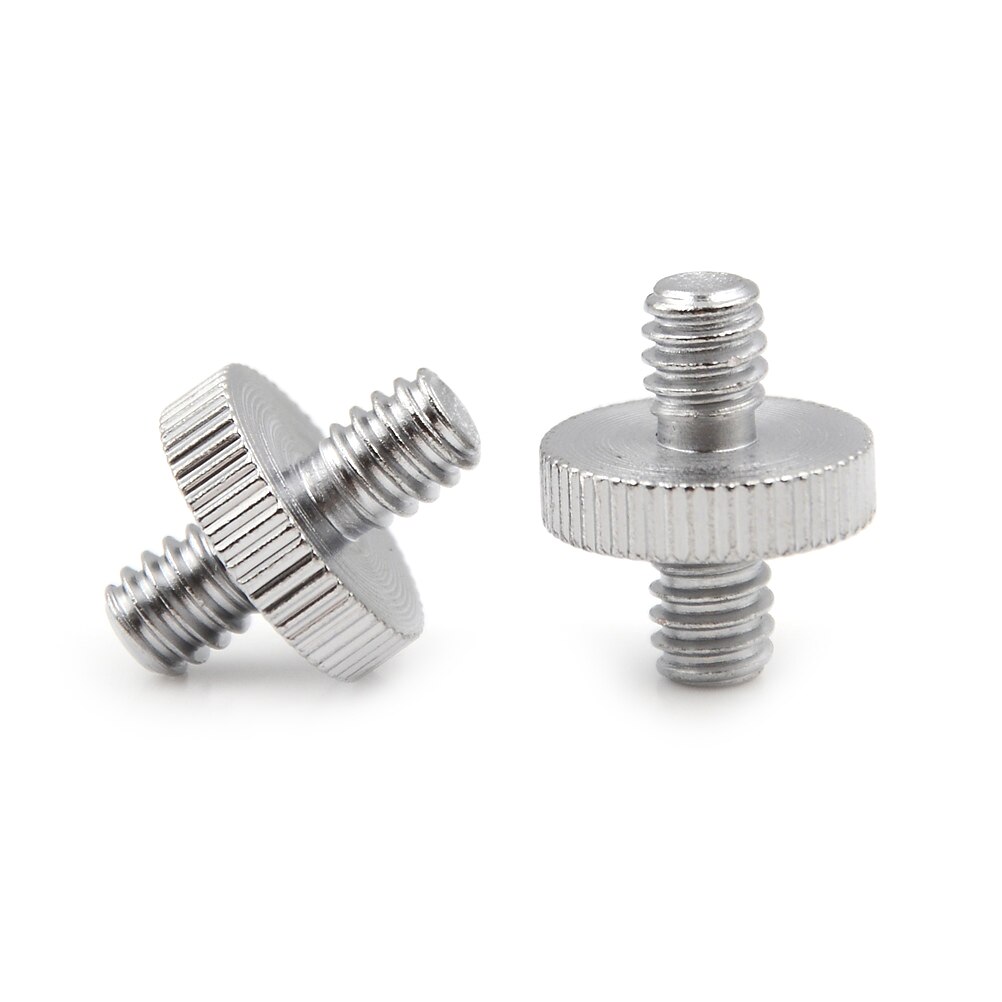 2Pcs 1/4 "1/4" Male Naar 1/4 "Mannelijk Schroefdraad Adapter Schroefdraad Foto Accessoires