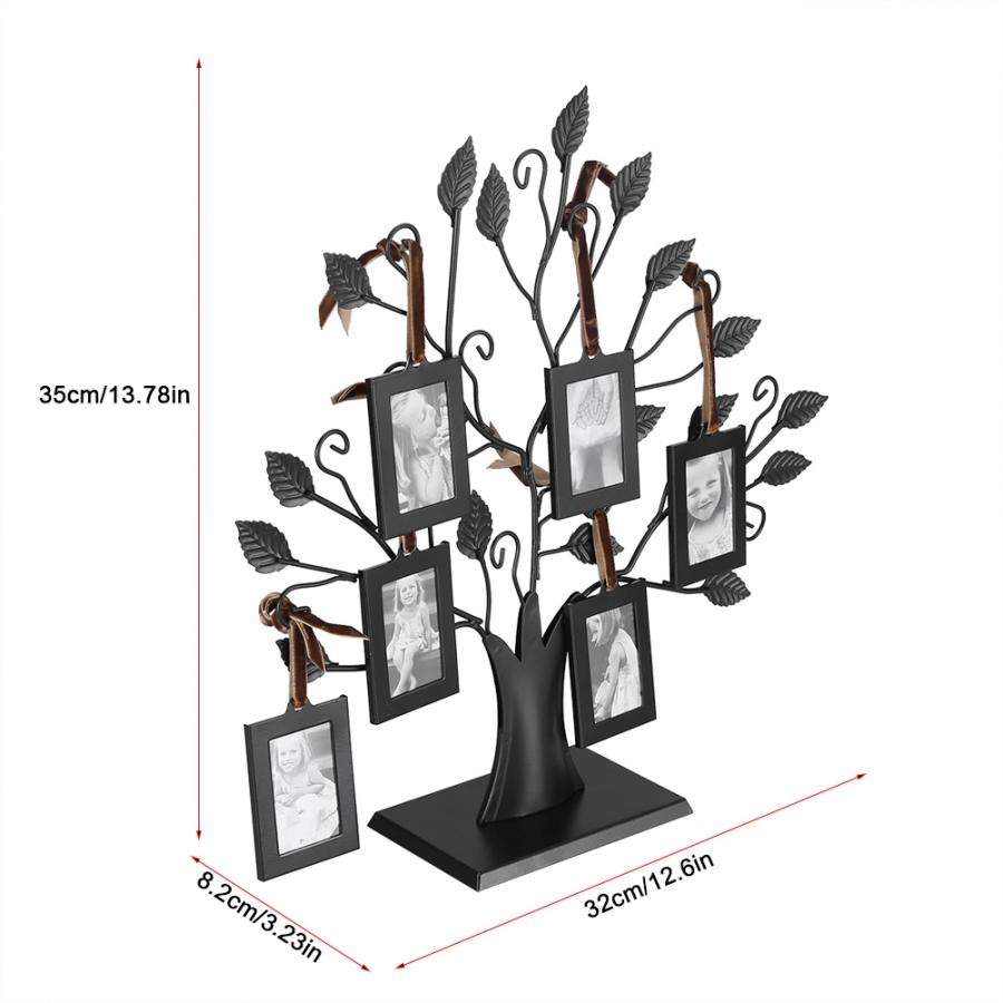 Fashionable Family Photos Frame Display Tree with Hanging Pictures Frames Home Decor Frame Table Desk Display Decor: Default Title