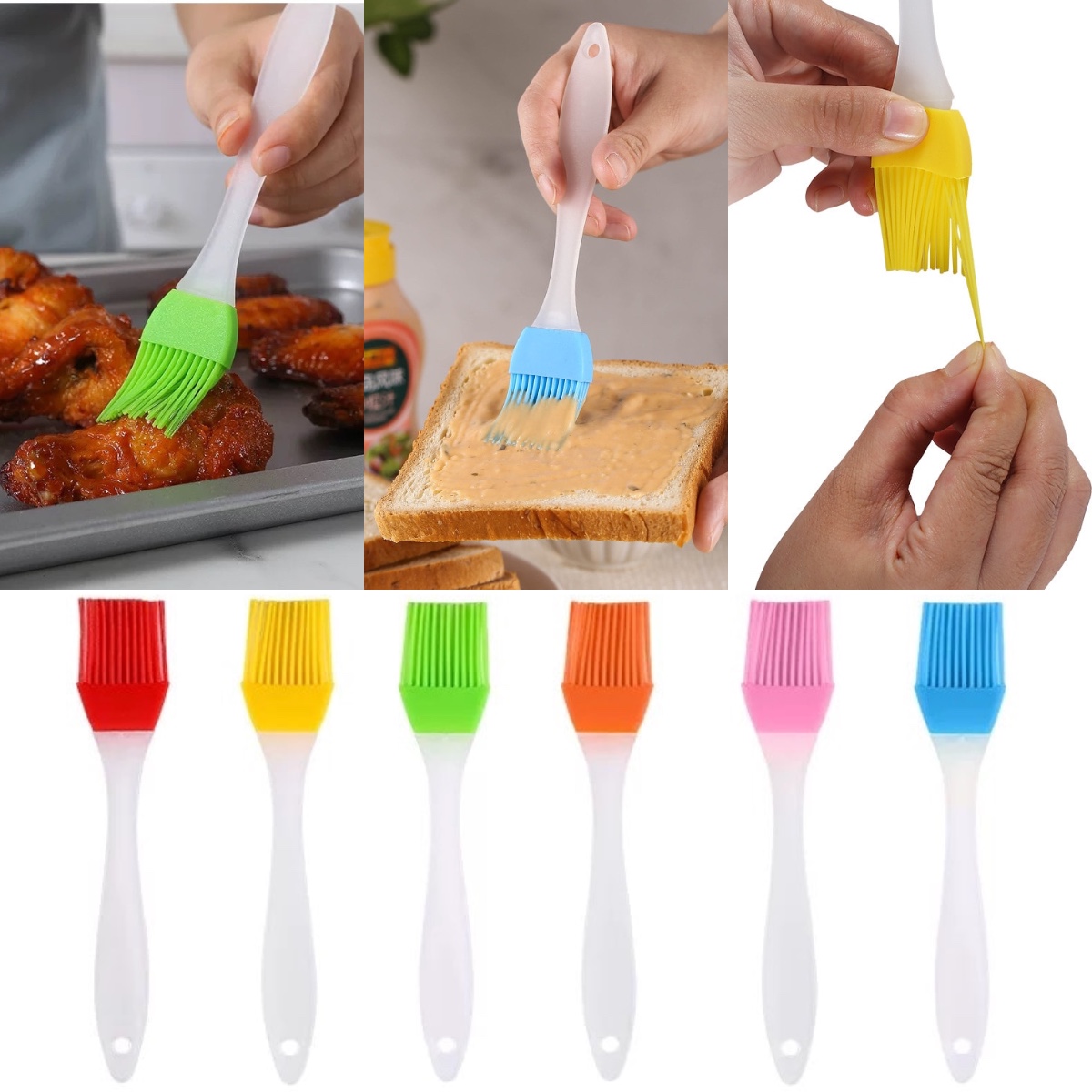 Silicone Grill Brush Bread Baking Tools Pastry Oil Cooking Smear BBQ Accessories Camping Baking Pan Oil Brush Kitchen Gadgets