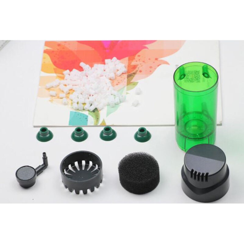 Filtro de cama móvil fluidizado para acuario, filtro de burbuja Bio Media, filtro de esponja para tanque de peces con ventosa, piedra de aire y filtro de esponja