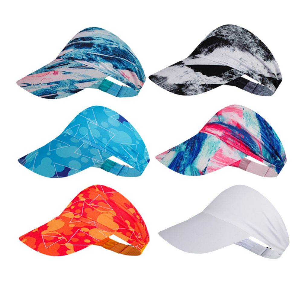 Donna uomo berretto sportivo a tesa larga in seta di ghiaccio Tie Dye cappello da visiera parasole cappello da Tennis da Golf leggero ad asciugatura rapida cappello da spiaggia portatile arrotolabile