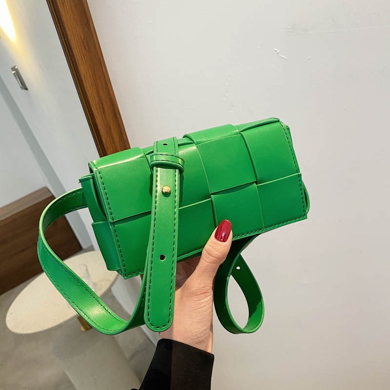 Vintage Vierkante Kiwi Groen Oksel Bag Pu Lederen Vrouwen Handtas Reizen Schouder Messenger Bag