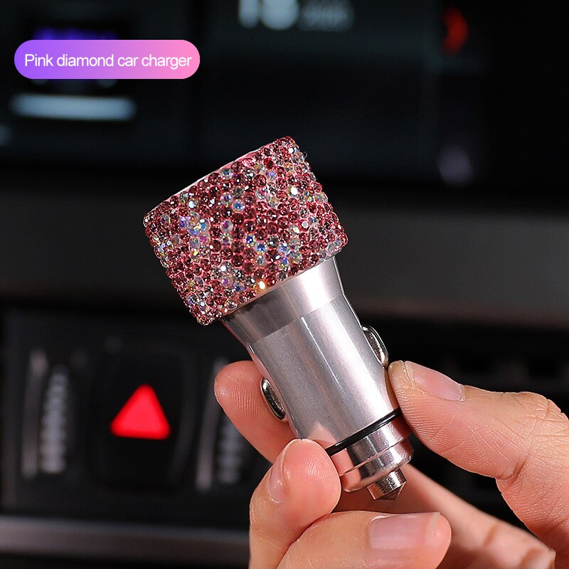 Auto Fast Charger Rood Wit Paars Roze Vier Kleuren Optionele Auto Usb Sigarettenaansteker Mobiele Telefoon Fast Charger Mini Draagbare: Pink