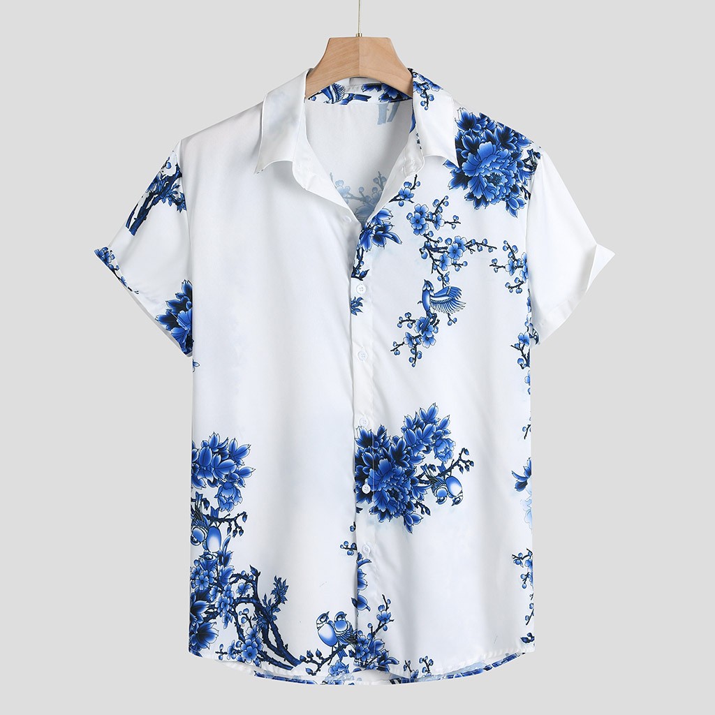 Camisas streetwear geometrisk farveblok print hip hop kortærmet skjorte herrer hawaiisk skjorte sommer harajuku strandskjorter top