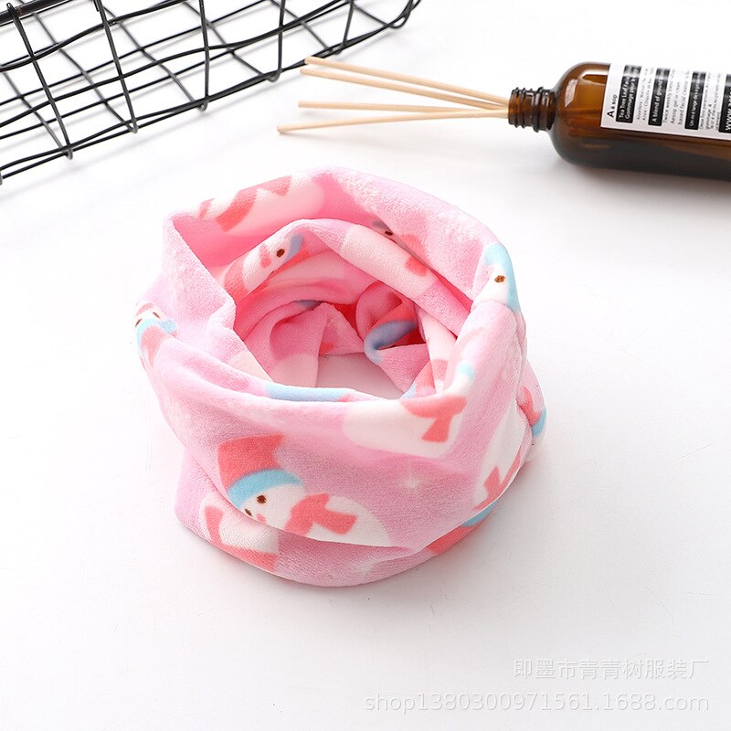 Euerdodo Kinderen Sjaal Kinderen Gezicht Cover Herfst Winter Baby Sjaal Katoen Jongens Meisjes Baby Sjaals Baby Kleding Accessoires: pink snowman