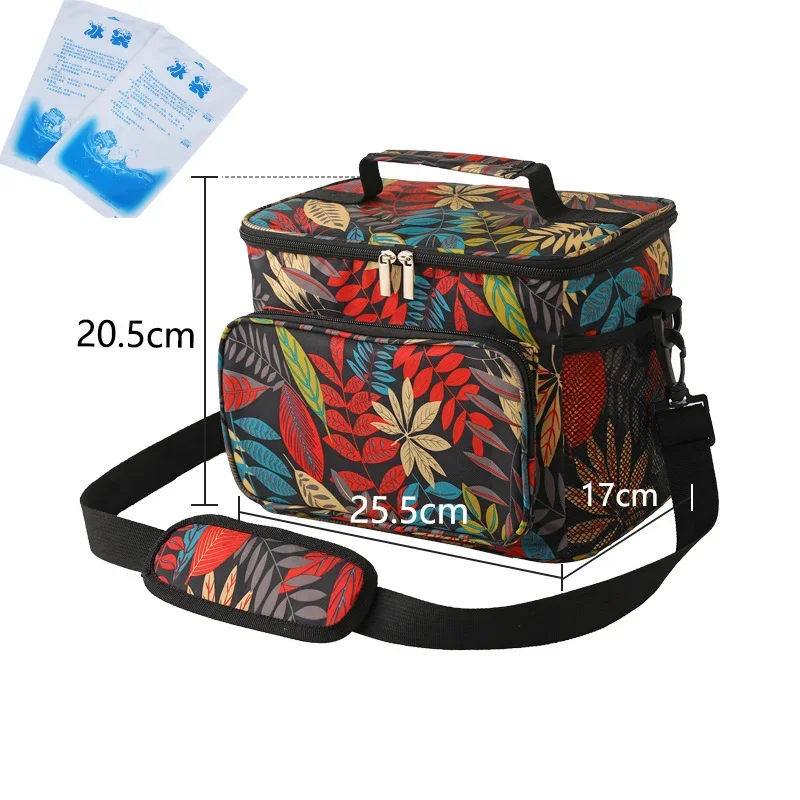 Portable Cooler Bag For Food Thermal Lunch Bag Waterproof Travel Insulated Picnic Box Camping BBQ Family Outdoor Activities: black