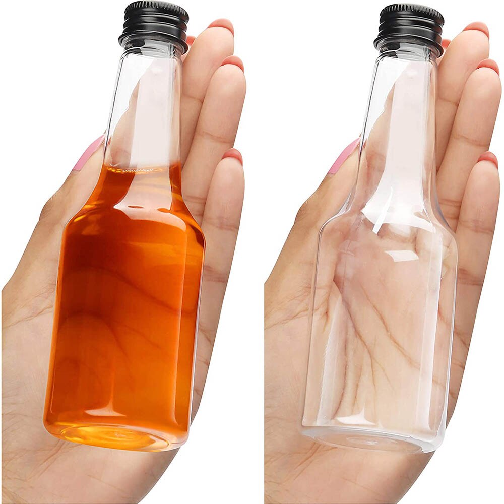 24Pcs 100ml Plastic Mini Liquor Bottles Empty Spirit Bottles &amp; Liquid Funnel Miniature Bottles for Wedding party Liquor Bottle