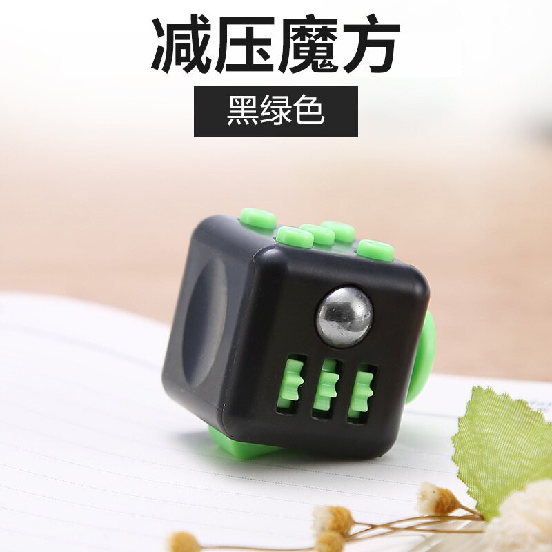 Cubos Antiestrés Para Niños Y Adultos, Juguetes Sensoriales De Descompresión Para Aliviar El Autismo, Juego De Manos: 3 Black Green