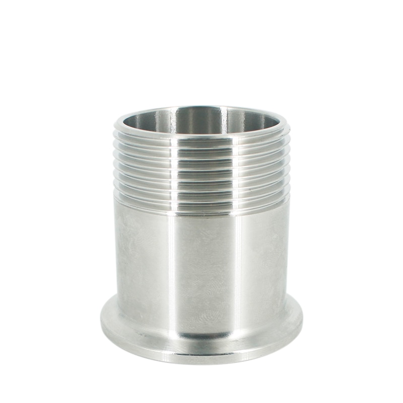 Adaptateur Tri-Clamp SS304 DN15 DN20 - Raccord Sanitaire Fileté Mâle BSPT Inox