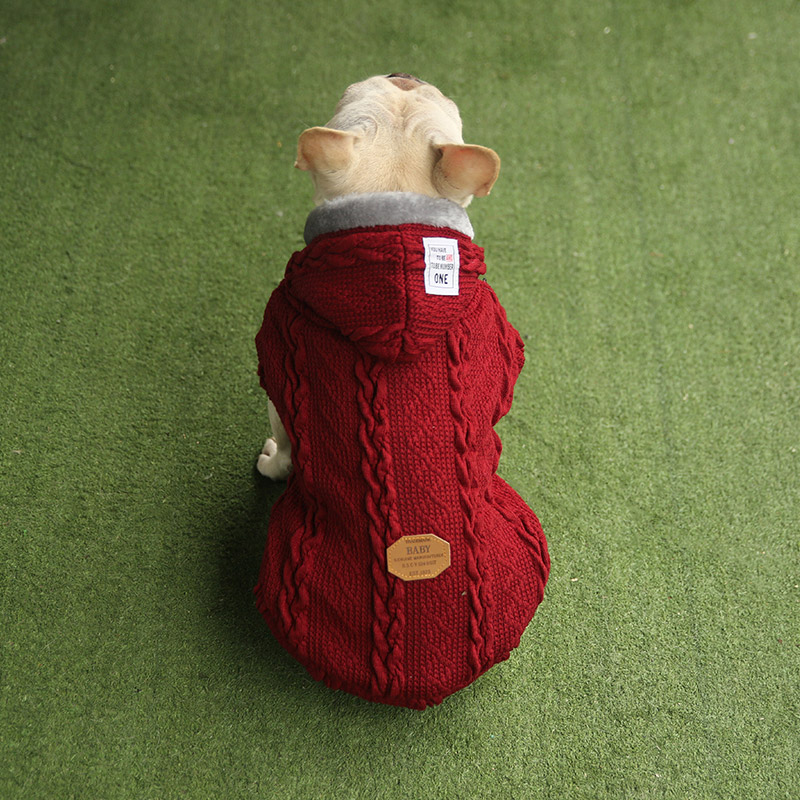 Hond Trui Winter Warm Hond Kleding Kat Kleding Hond Warme Jas Voor Franse Bulldog Kleine Medium Hond Kleren: wine red / L