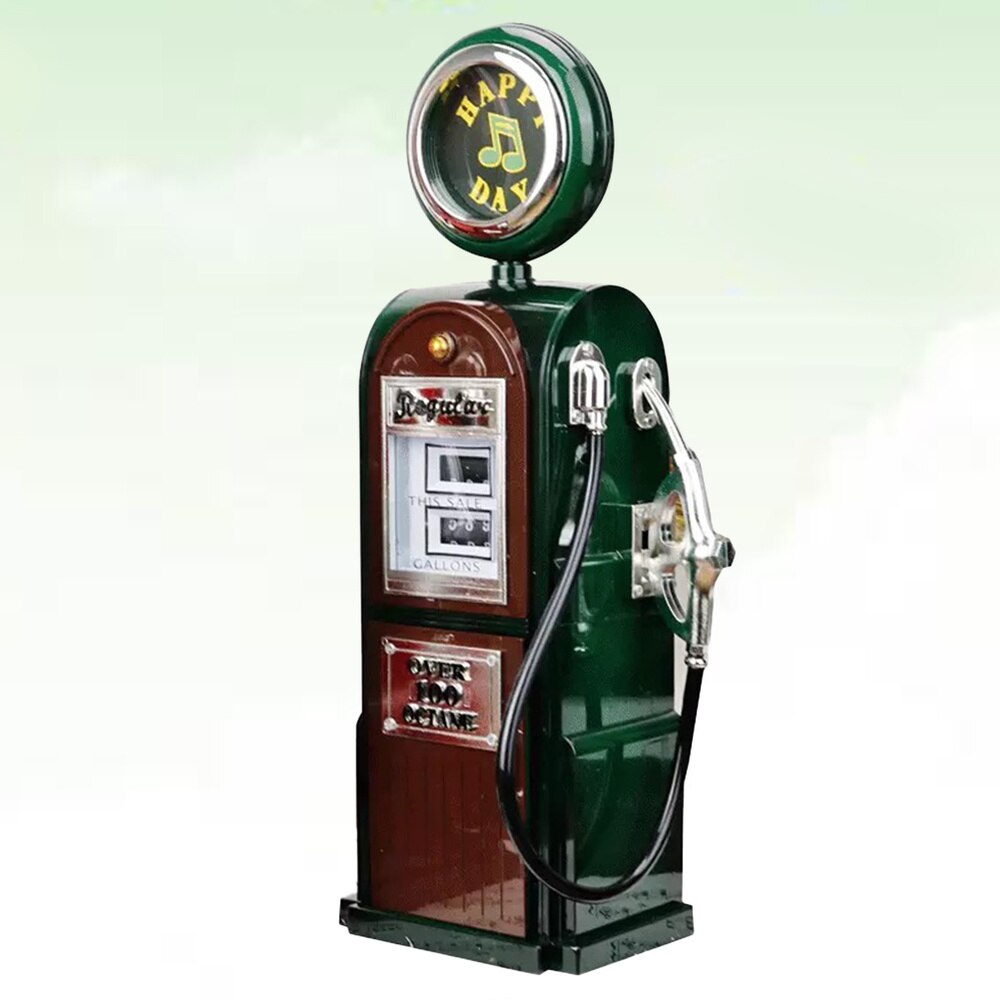 Caja de gasolinera Vintage creativa, caja de Melody, decoración de escritorio para Bar, restaurante, Hogar (verde)