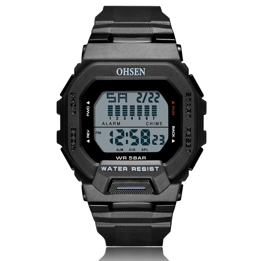 OHSEN draussen Herren Frauen Digitale Sport Uhr 5ATM tauchen Multifunktionale Wasserdichte Armbanduhren Männlichen Uhren reloj hombre: Orange