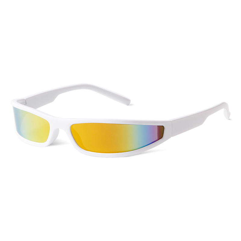 Gafas de sol deportivas con espejo a la para hombre y mujer, lentes de sol rectangulares Y2K con sombra estrecha, estilo Punk, para ciclismo y conducción, UV400