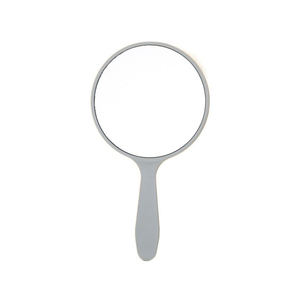 DIY Makeup Mirror Cute With Handle Small Round Handheld Mirror Handheld Anti-fall Portable Mirror Home: Silver