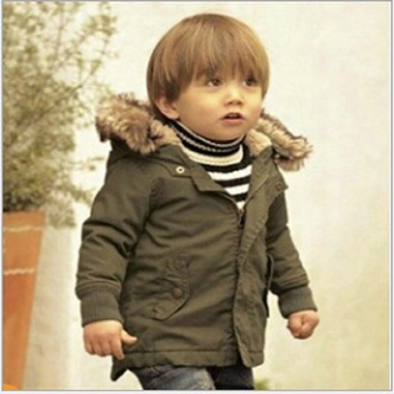 Hooyi Kinderen Donsjack Hoodies Jongen Jas Groen Kids Jas Baby Jongens Kleding Outfits Winter Fleece Bovenkleding Top 1-5Y