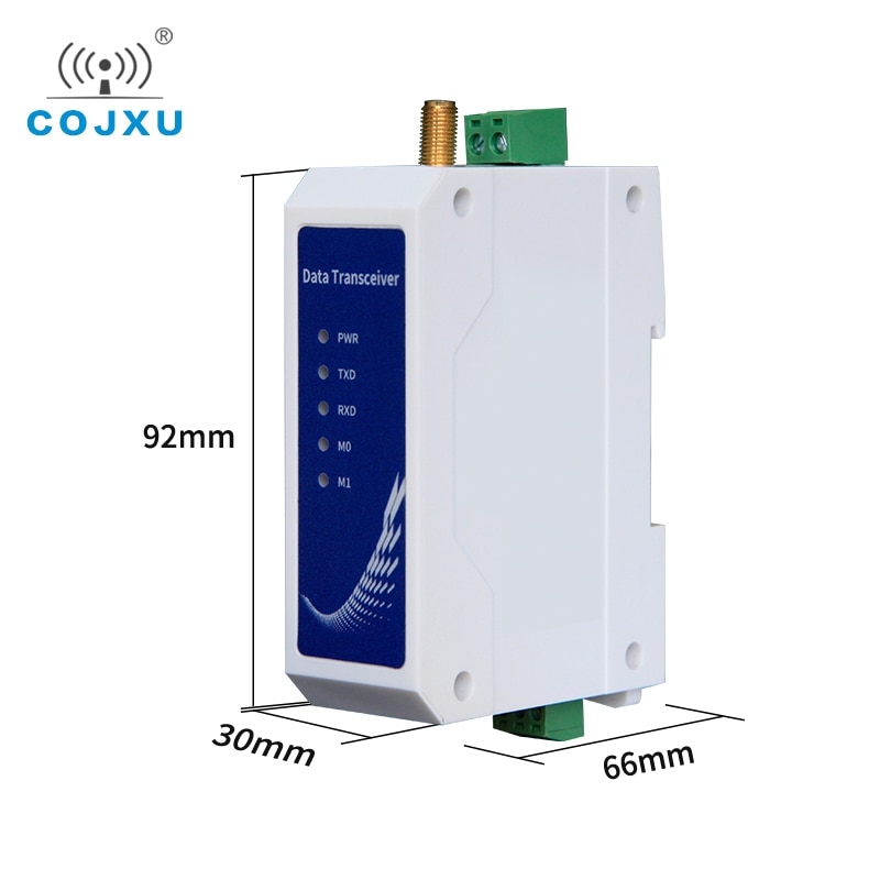 E95- dtu (433 l 20-232) sx1278 410-441 mhz 20 dbm 3km bereik 12v 24v rs232 modbus din rail 433 mhz lora modem