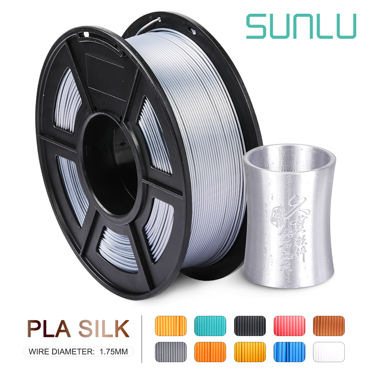 PLA Filament SEIDE Orange 1kg 2,2 £ 1,75mm Profi rolle 3D Drucker Filamet DIY für 3D druck füllt nach: HW-die Seide-GY-1KG