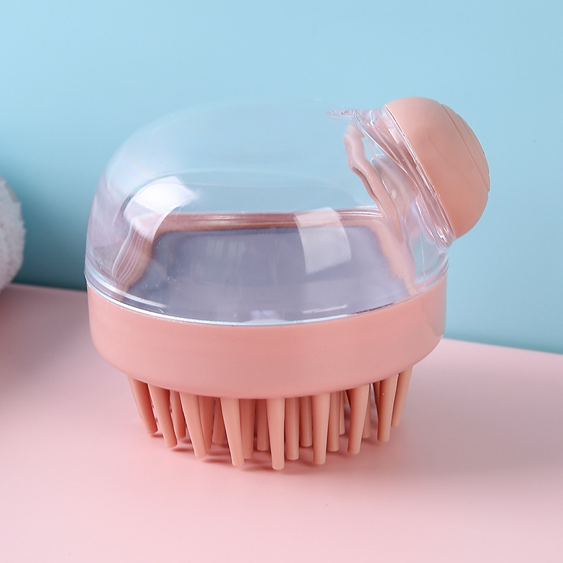 Body Scalp Massage Borstel Siliconen Shampoo Borstel Haar Wassen Kam Toevoegen Vloeibare Shampoo Borstel Siliconen Lichaam Scrubber Massage Borstel: Roze