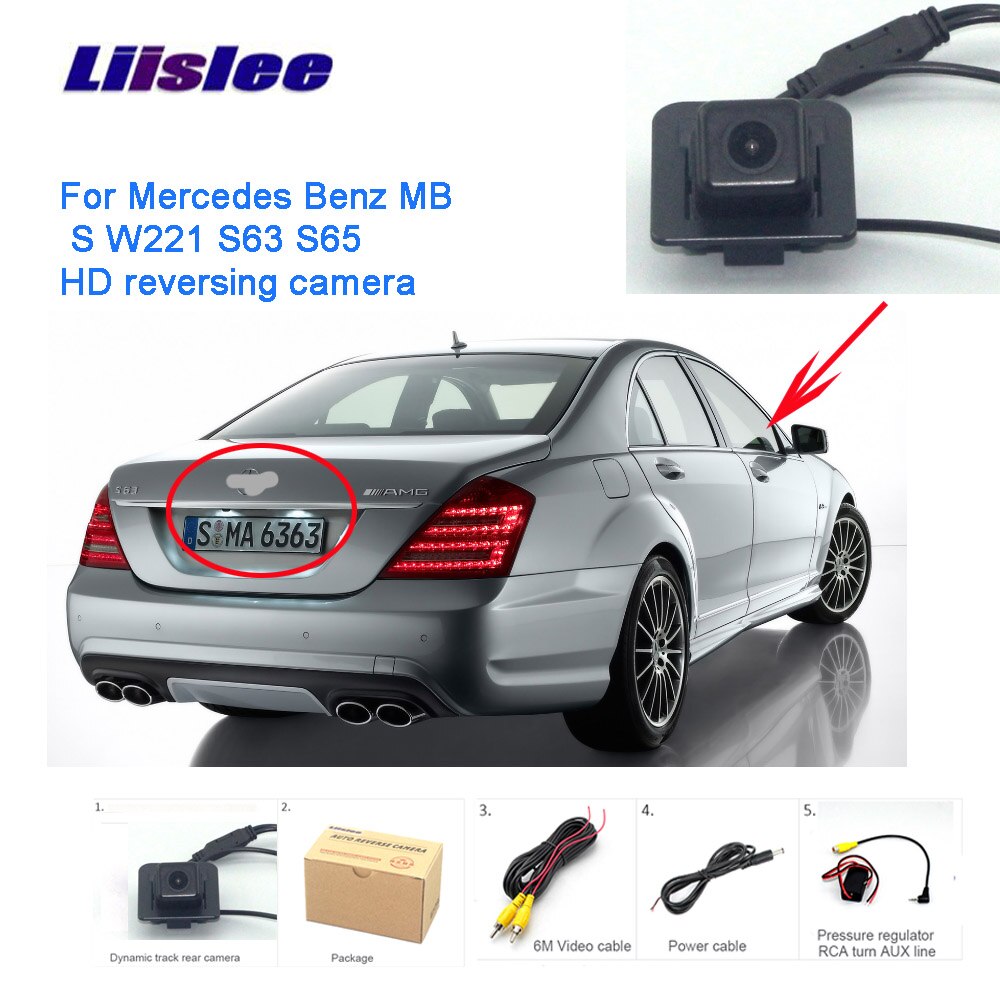 Liislee voor mercedes-benz s- klasse  w221 s63 s65 s300 s350 parkeercamera achteruitrijcamera hd ccd