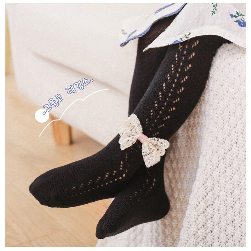 Zoete Kant Strik Side Priness Meisjes Panty Lente Elegante Mesh Panty Voor Meisje Kous Katoen Ademend Kids Broek