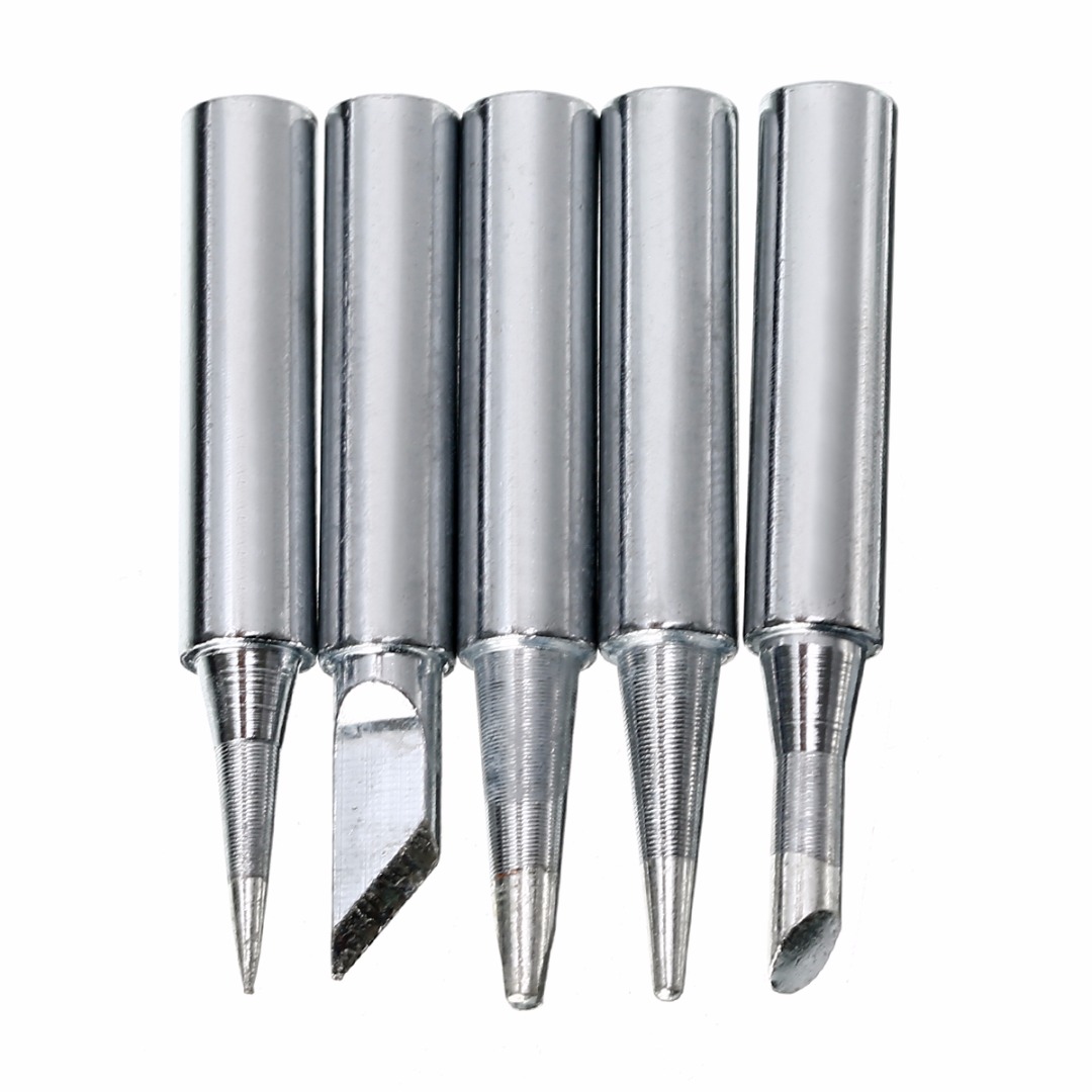 5pcs 900M-T Series Sliver Metal Soldering Iron Head Tip Lead-free Replacement Soldering Welding Sting Soldering Iron Station