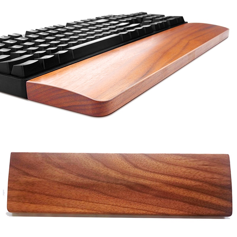 Walnut Wooden Mechanical Keyboard Wrist Rest Pad with Anti-Slip mat Ergonomic palmrest Gaming Support Hand Pad 67 87 Keys