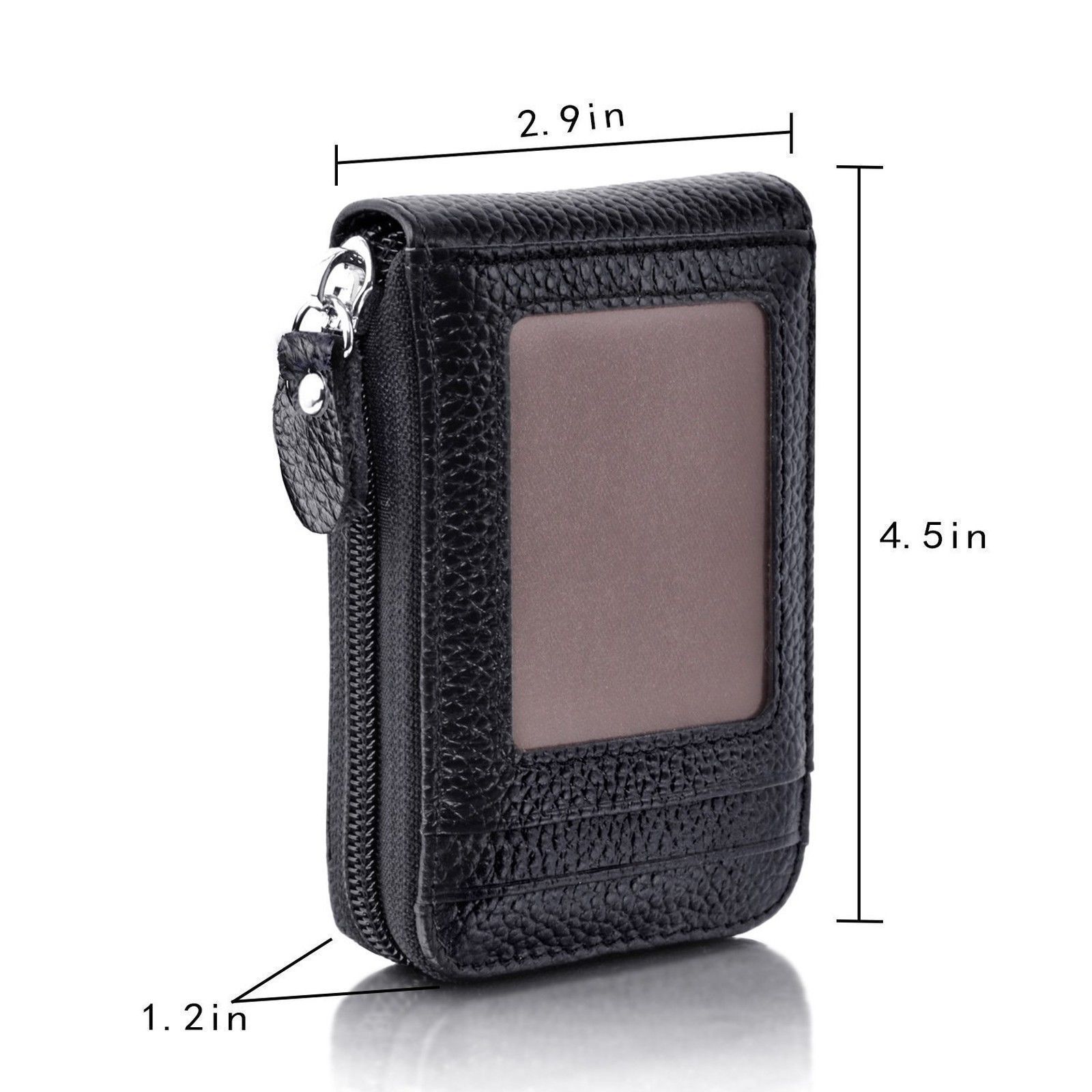 Men's Wallet Credit Card Holder RFID Blocking Zipper Thin Pocket Men's Business Card Wallet Bags