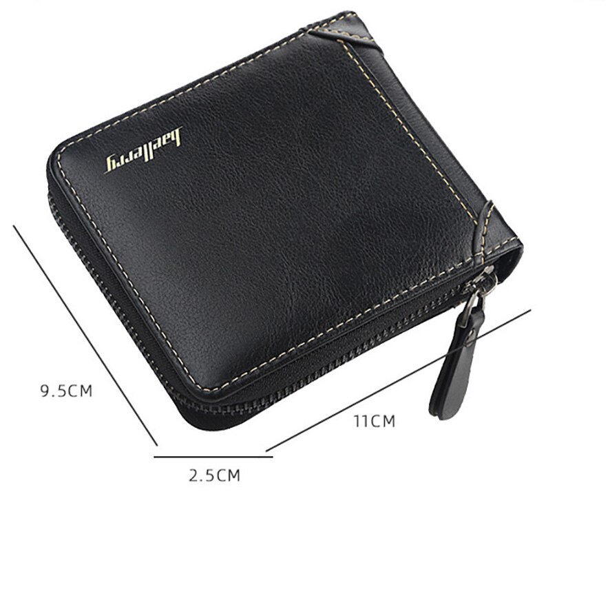 Baellerry Casual Men's Short Wallet Europe Multi-function Card Holder Zipper Cross Section Coin Small Purse British Youth Soft