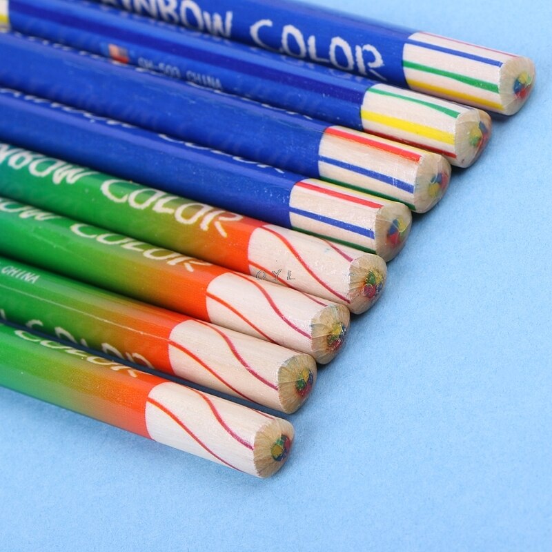 1pc schattige houten regenboogpotloden om zelf te maken voor tekenen en schilderen op school.