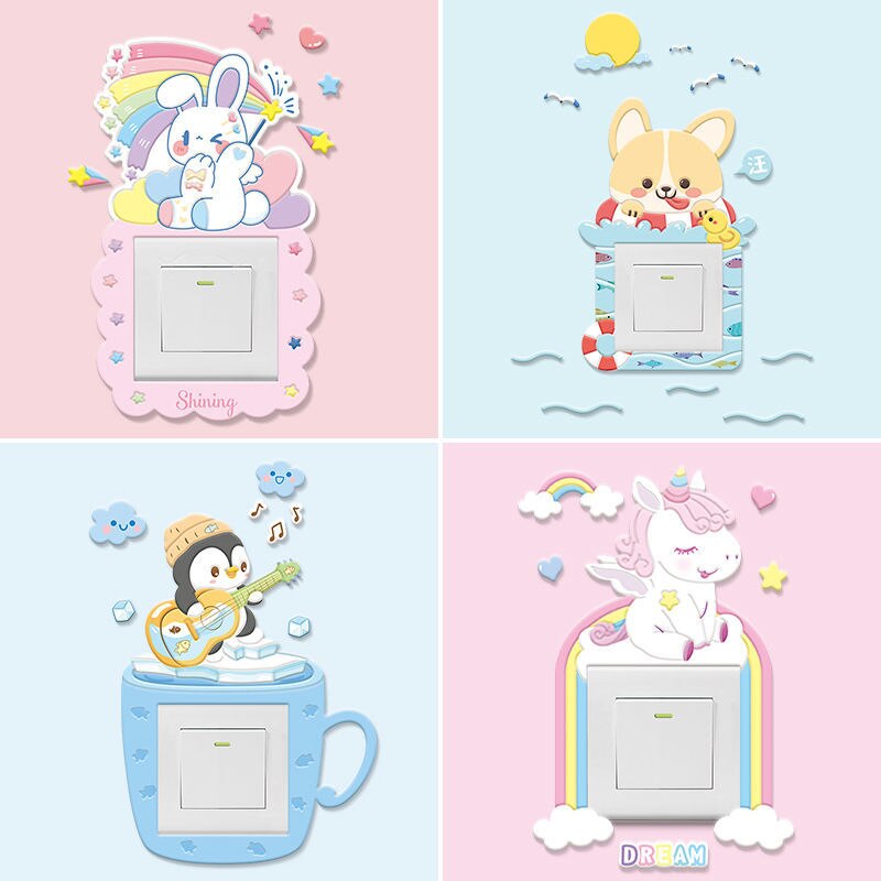 Switch Decoration Personality Switch Paste Protective Cover 3D Three-dimensional Luminous Socket Panel Switch Cover