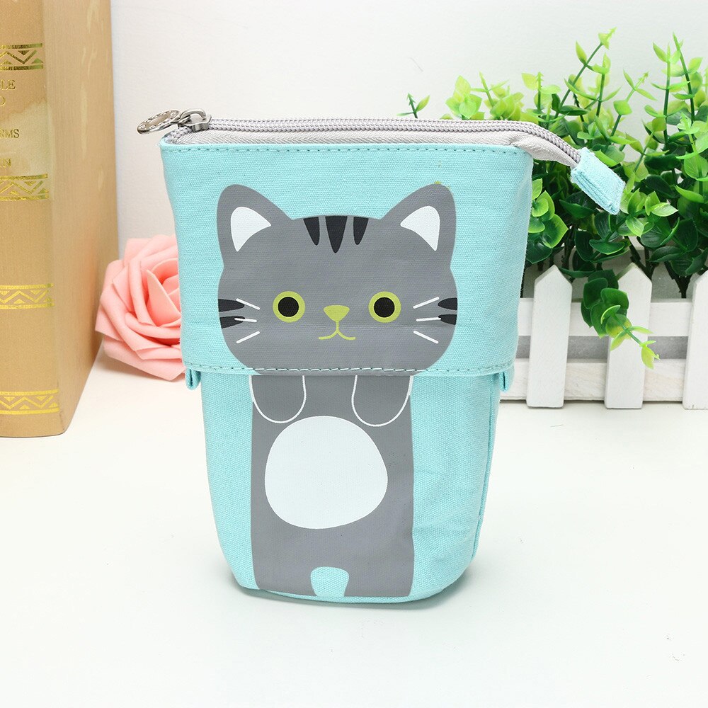 1pc butik penna fall låda tecknad söt katt teleskop penna väska brevpapper låda flickor skolan kontorsmaterial