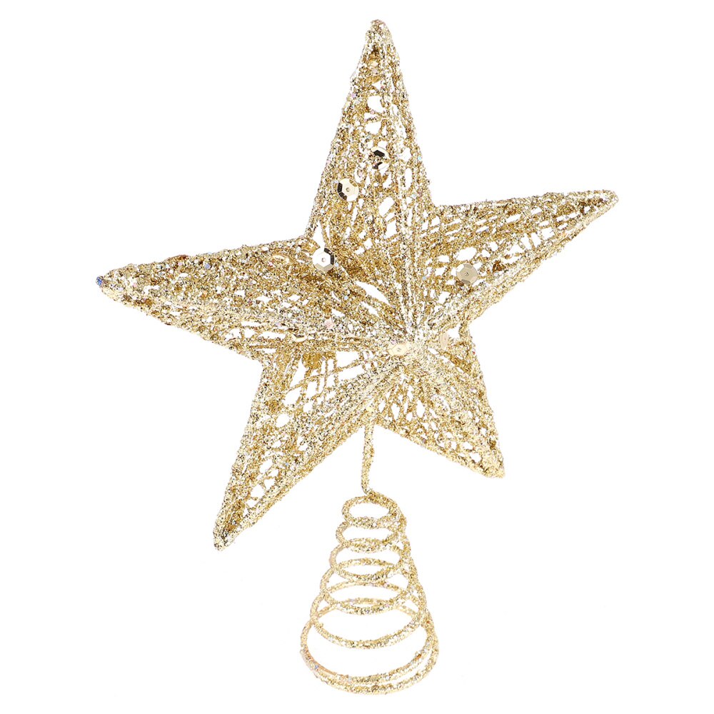 1Pc Exquisite Iron Art Christmas Tree Ornament Tree Star: Golden