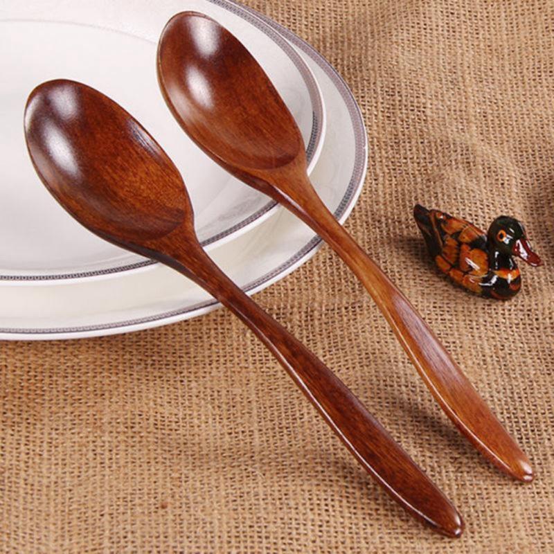 3 Tablespoons Wooden Spoon For Mixing And Stirring Cooking Spoon Long Handle Spoon Honey Spoon Teaspoon Children Drink Soup Wood