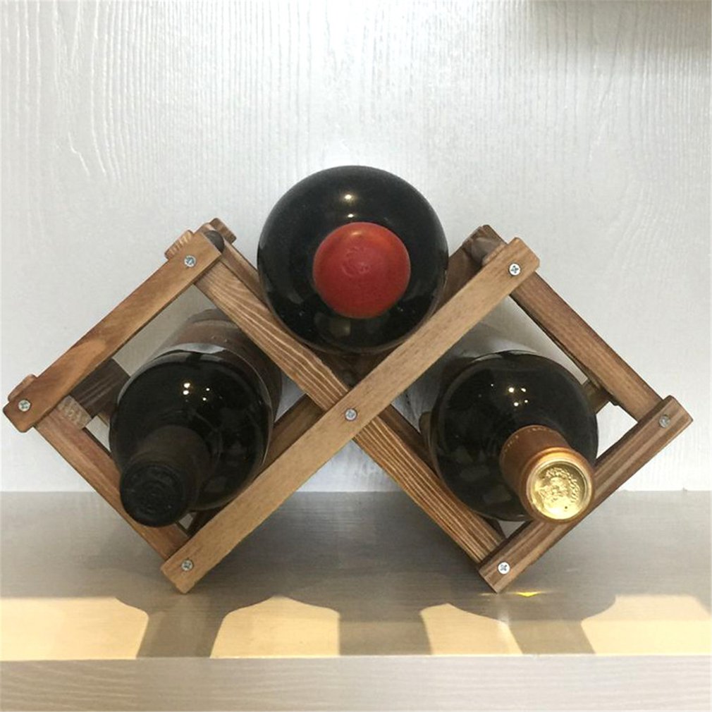 Neue Klassische Holz Rotwein Gestell 3/6/10 Flasche Halfter Halterung Küche Bar Anzeige Regal: 3 Flasche Wein setzt