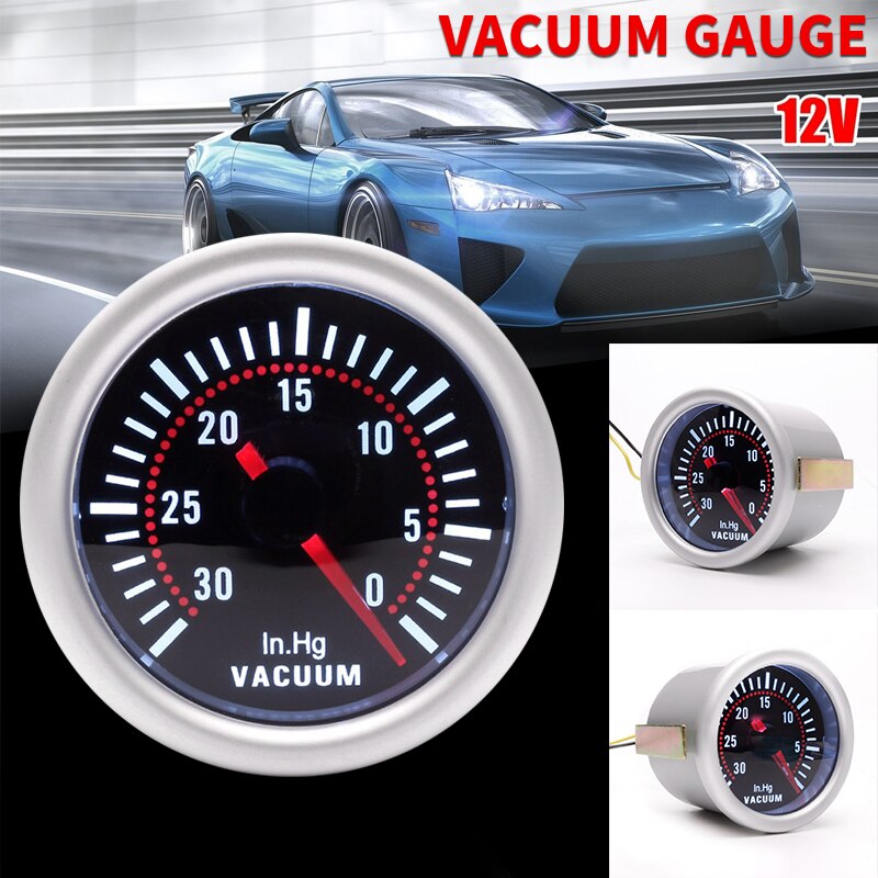 Motormeter Modified Instrument Universal Vacuum Gauge SUV Motors Cars Gray