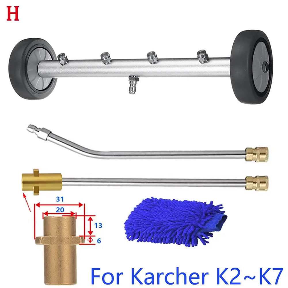 Limpiador de chasis, escoba de agua, lavado de Chasis de coche para Karcher/Parkside/Black Decker, lava la parte inferior de las boquillas de lavado del coche: Verde