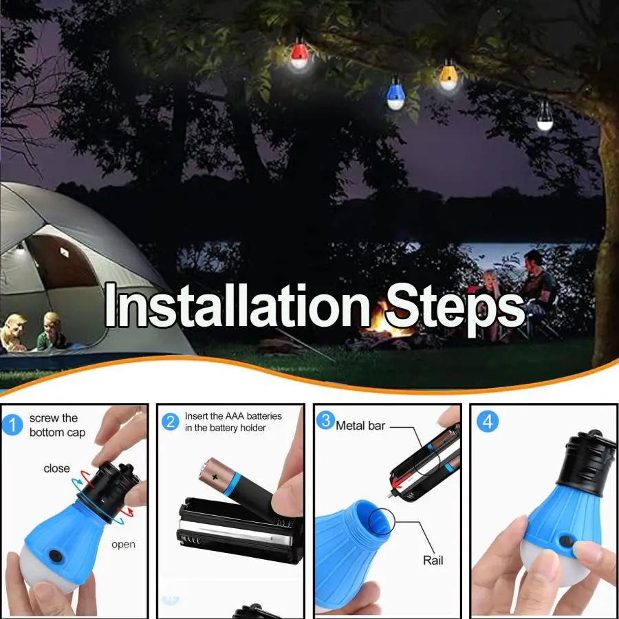 Tragbare LED Camping Laterne draussen Zelt Lampe Glühbirnen nicht licht Camping Zubehör Hängelampen für Rucksack wandern Wandern