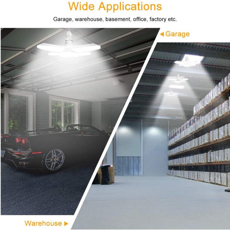 Led Garage Licht 38W Transformable Led Garage Licht 3800LM Led Garage Plafond Licht (Met 4 Verstelbare Panelen) led-lampjes