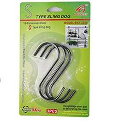 Strong Stainless Steel Storage Hook Free installation Multifunction Hanger S Shape Hooks For Hanging On Rope Crossbar Use Hook: 3Pcs Black no cap