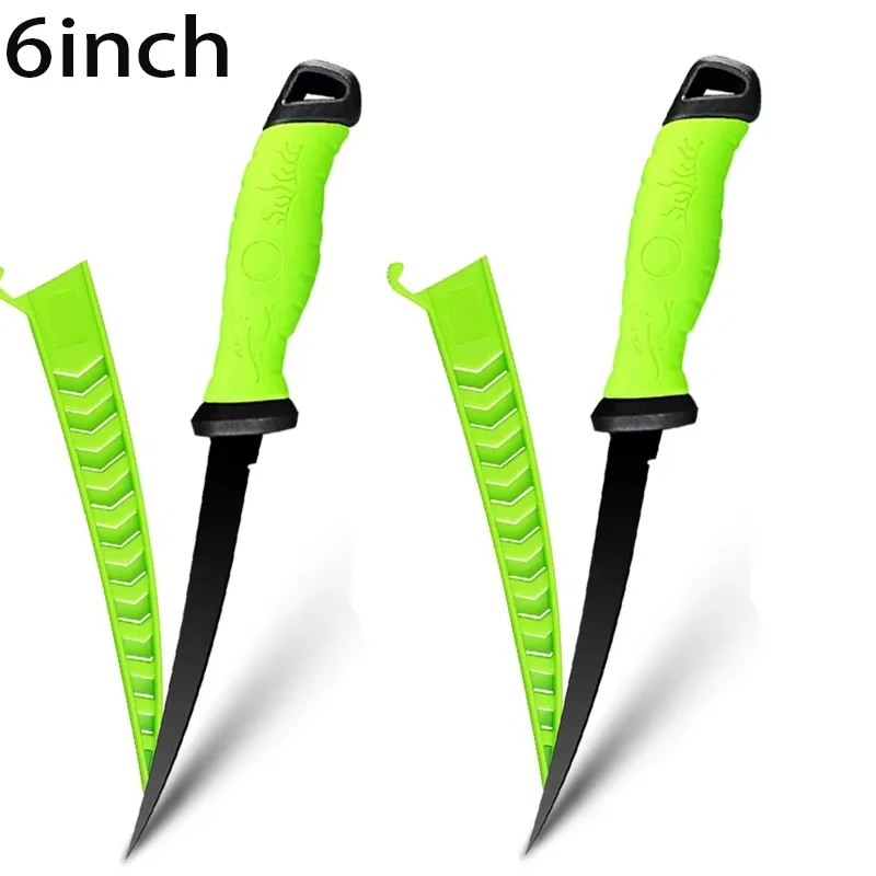 Cuchillo multifuncional de acero inoxidable para deshuesar filete, cuchillos de cocina profesionales, cuchillo para matar pescado, cuchillo para carne, cuchillo para fruta: Amarillo claro