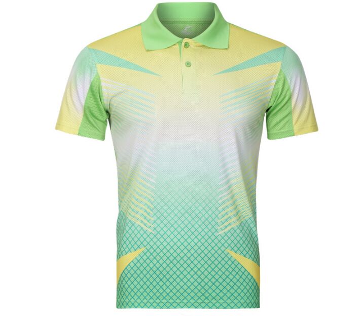 Camiseta de manga de tenis masculino, camiseta de bádminton, ropa de Tenis de mesa, camisetas de entrenamiento, Camiseta deportiva de tenis de mesa, zumba de Tenis de Mujer: vivid green / S