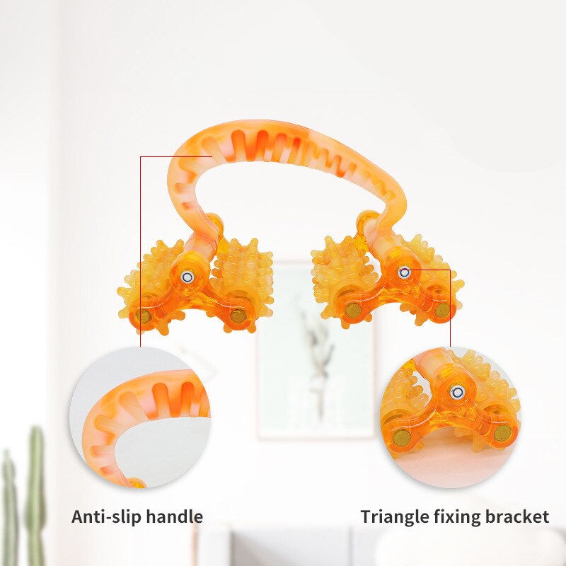 Ręczny masażer ciała żółty masażer rolkowy noga brzuch szyi pośladki pielęgnacja stóp ręczny ulga w bólu masaż antycellulitowy narzędzie