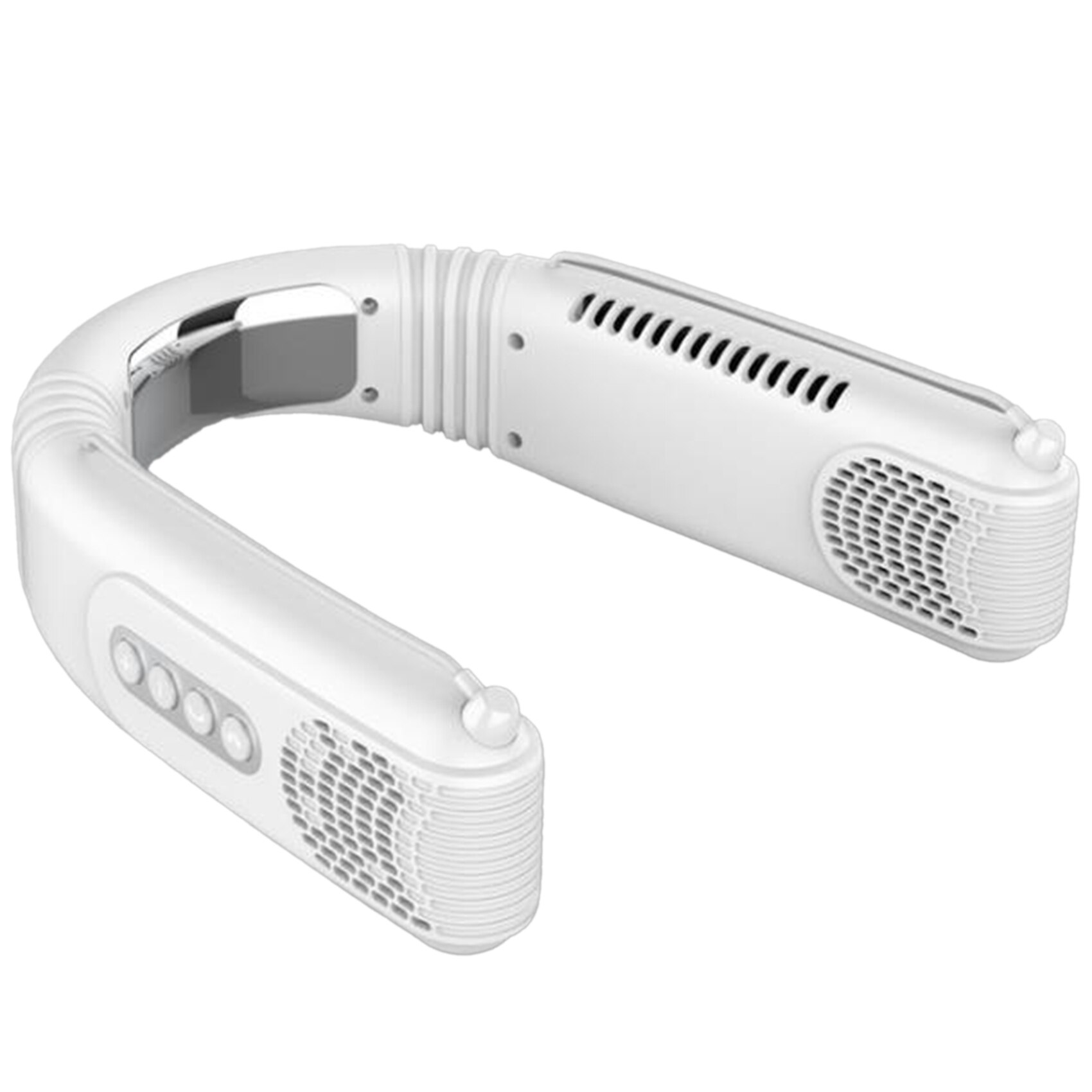 Cooling Lui Draadloze Opknoping Neck Ventilator Met Bluetooth Headset Verwijderbare Outdoor Stille Kleine Airconditioning Fan, Wit