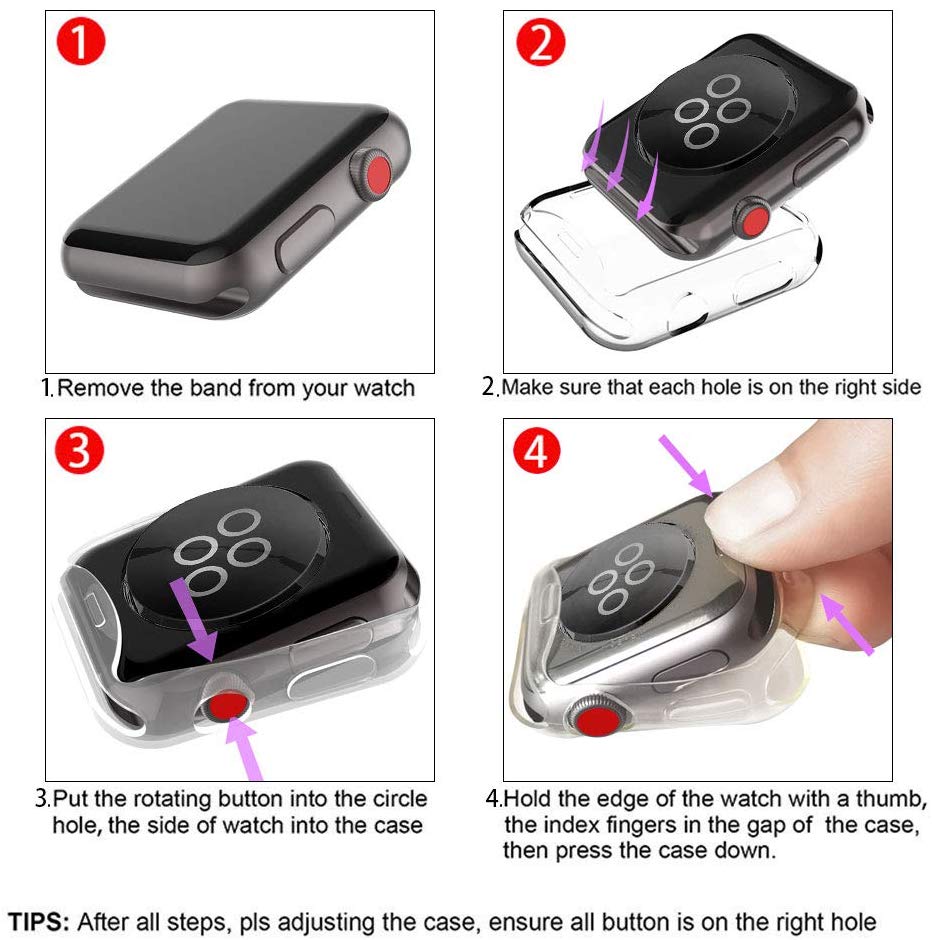 Voor apple watch series 5/4/3/2/1 hoesje voor apple watch screenprotector algemene beschermhoes voor i watch 38mm 40mm 42mm 44mm