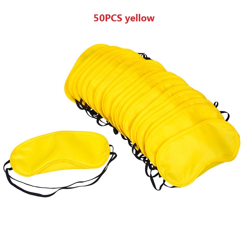 50 Teile/los Reisen Schlafen Augen Maske Schwarz Schatten Augenbinde Augenklappe Nacht Wirtschafts freies: yellow 50pcs