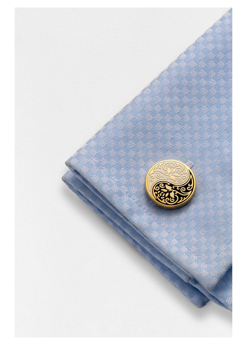 Shirt Cufflinks For Mens Chinese Style Tai Chi Kung Fu Gossip Rose Cuff links Buttons Suit Wedding Custom Clothing Accessories