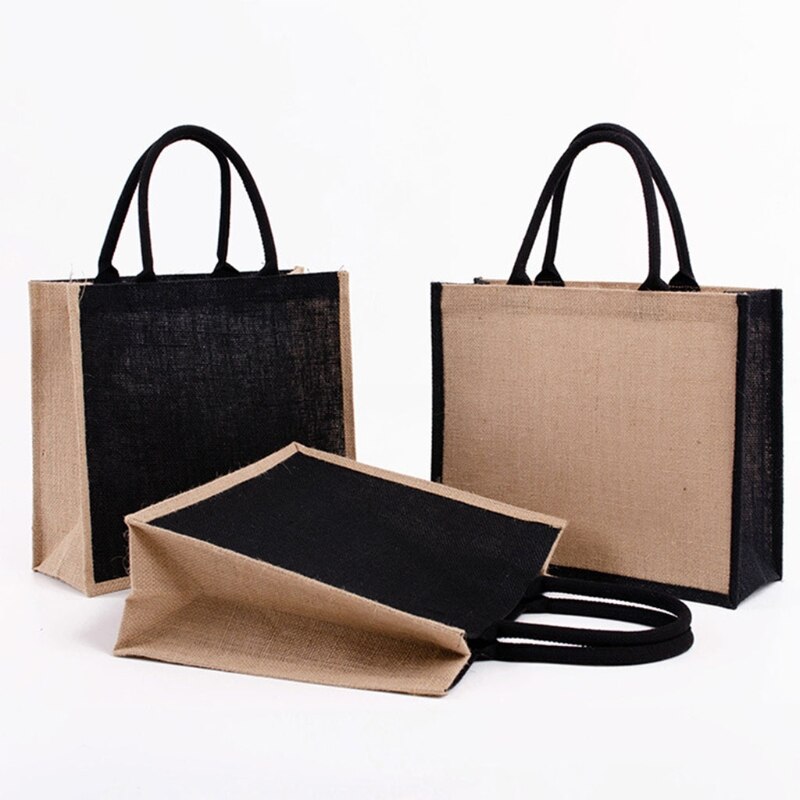 Borsa in tela con interno laminato e manico in morbido cotone, borse per la spesa per donna, borsa regalo per damigella d'onore