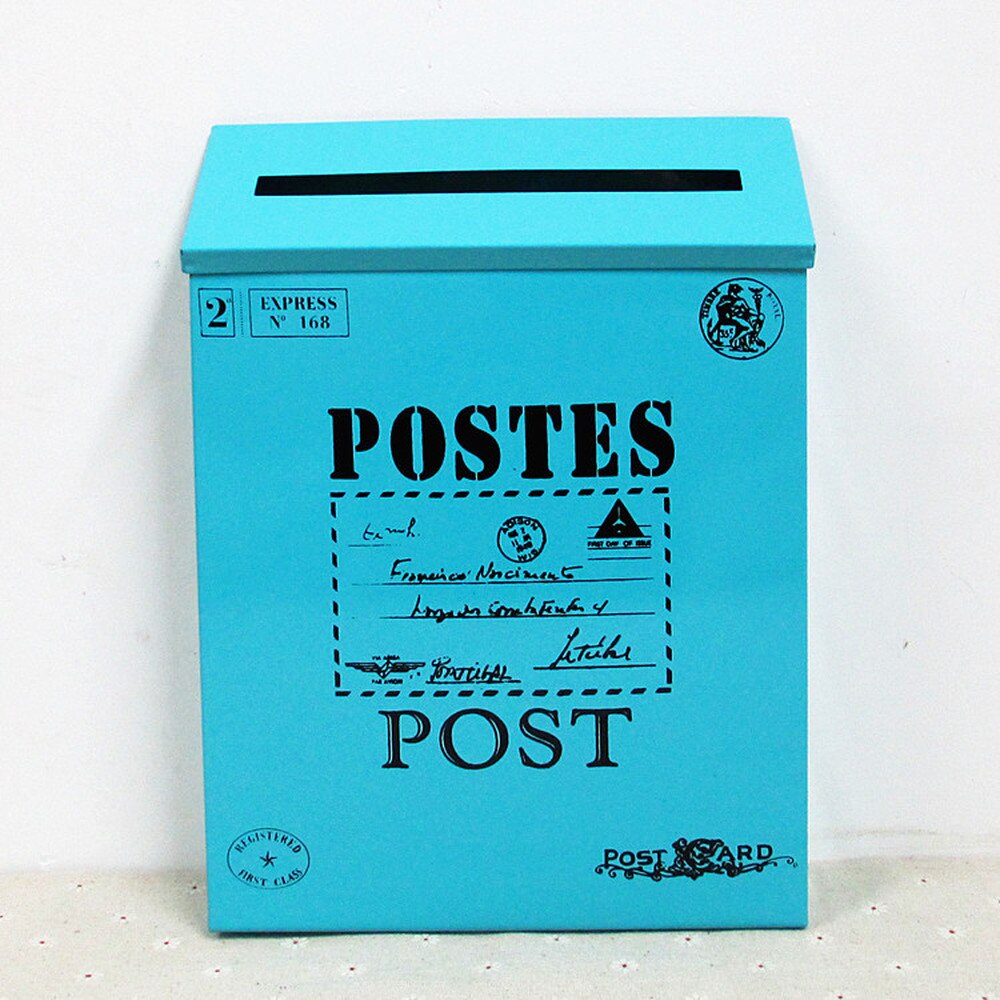 Mail Box Outdoor Vintage Villa Town Galvanized Iron Post Letterbox Postbox Newspaper Magazines Holder Box Catcher Guard
